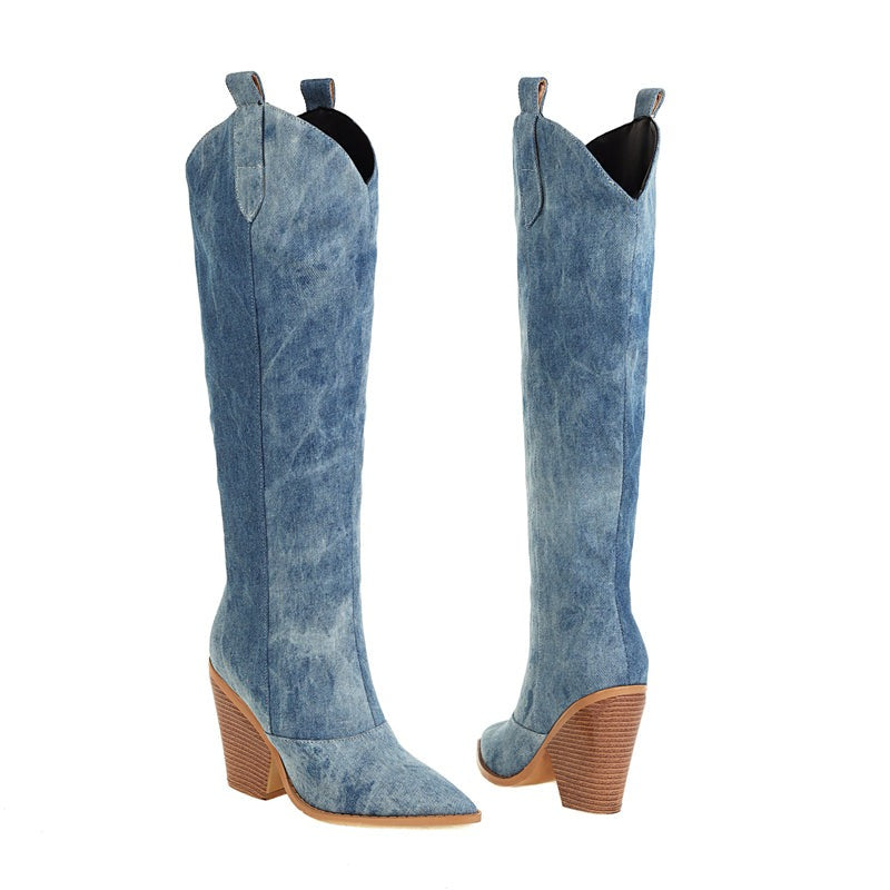 Stilla | Cowboystøvler Denim