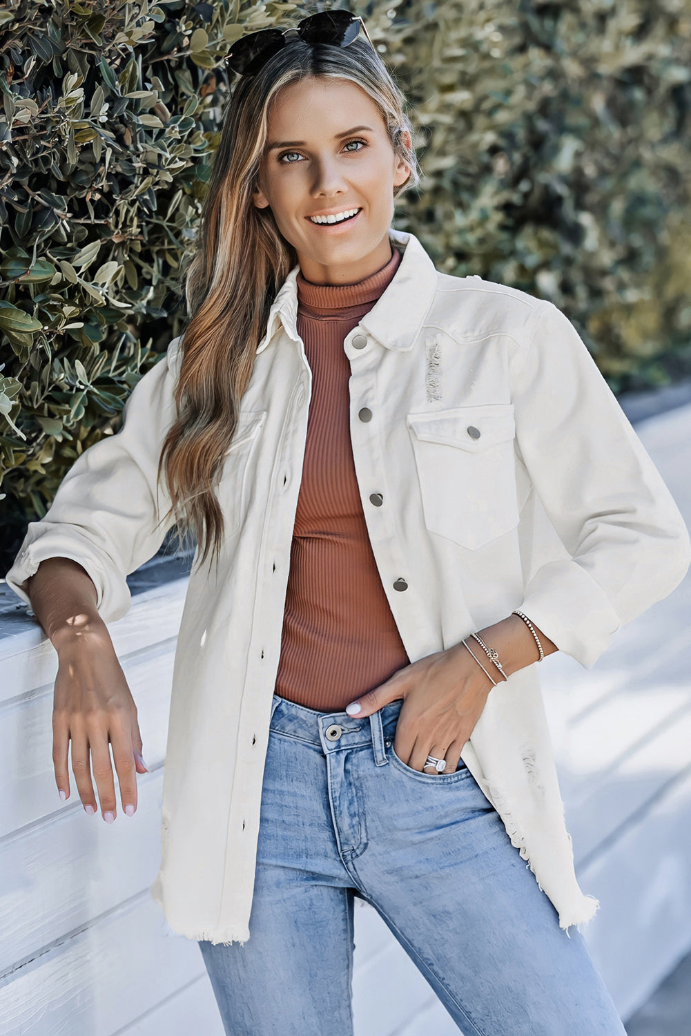 Stilla | Knapper Op Frayed Hem Denim Jakke