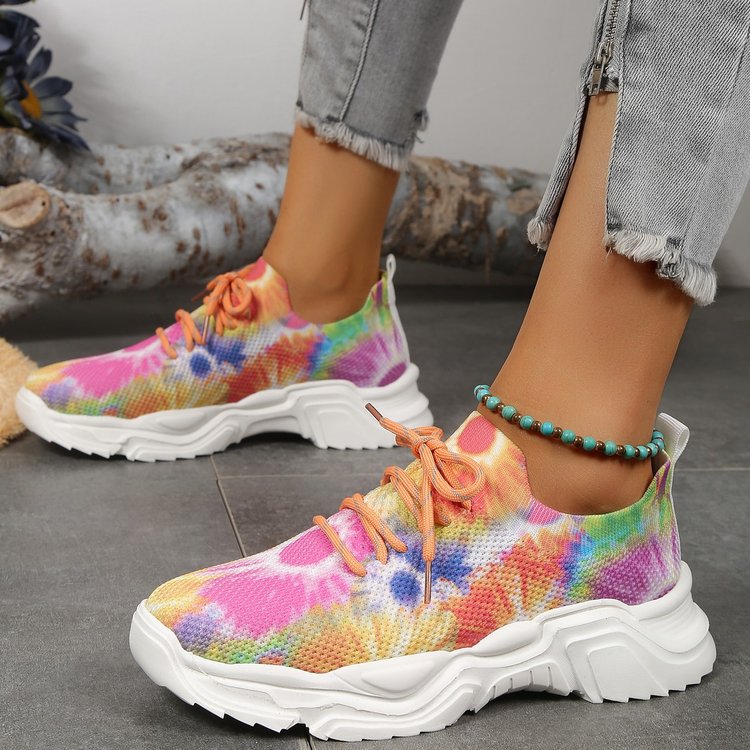 Stilla | Åndbare Ortopædiske Sneakers Med Snørebånd Og Blomsterdesign