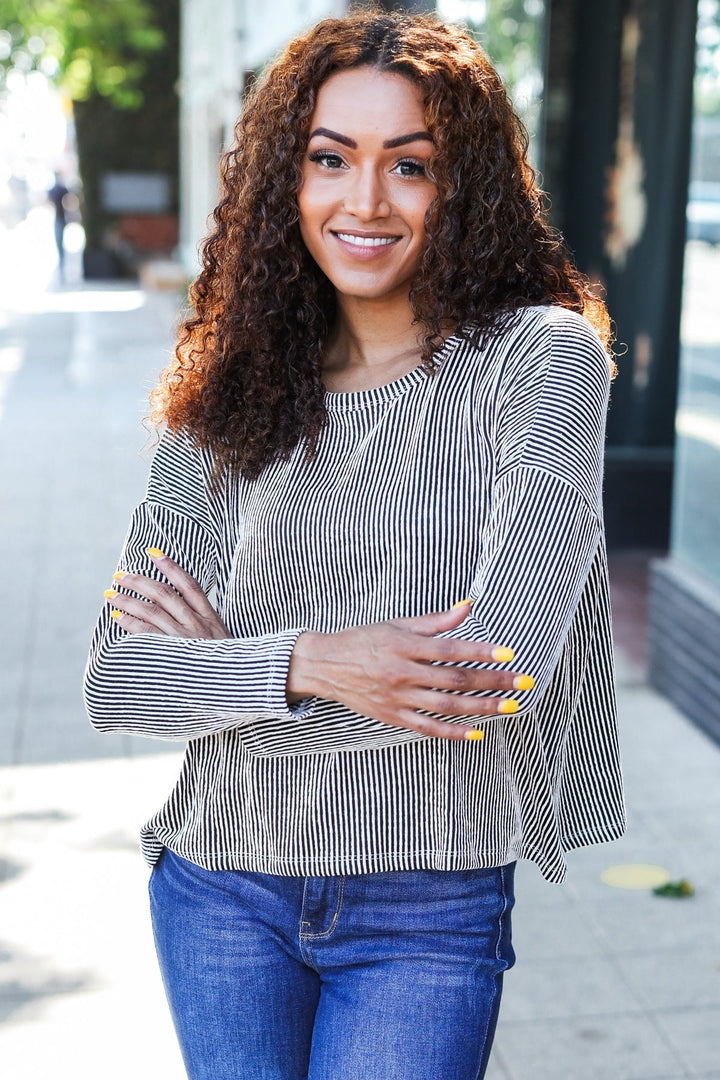 Stilla | Hej Smuk Hud Sweater Dolman Rippet Sort