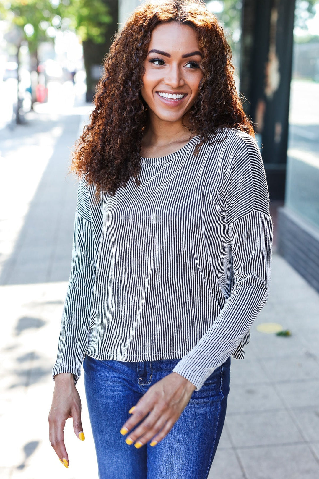 Stilla | Hej Smuk Hud Sweater Dolman Rippet Sort