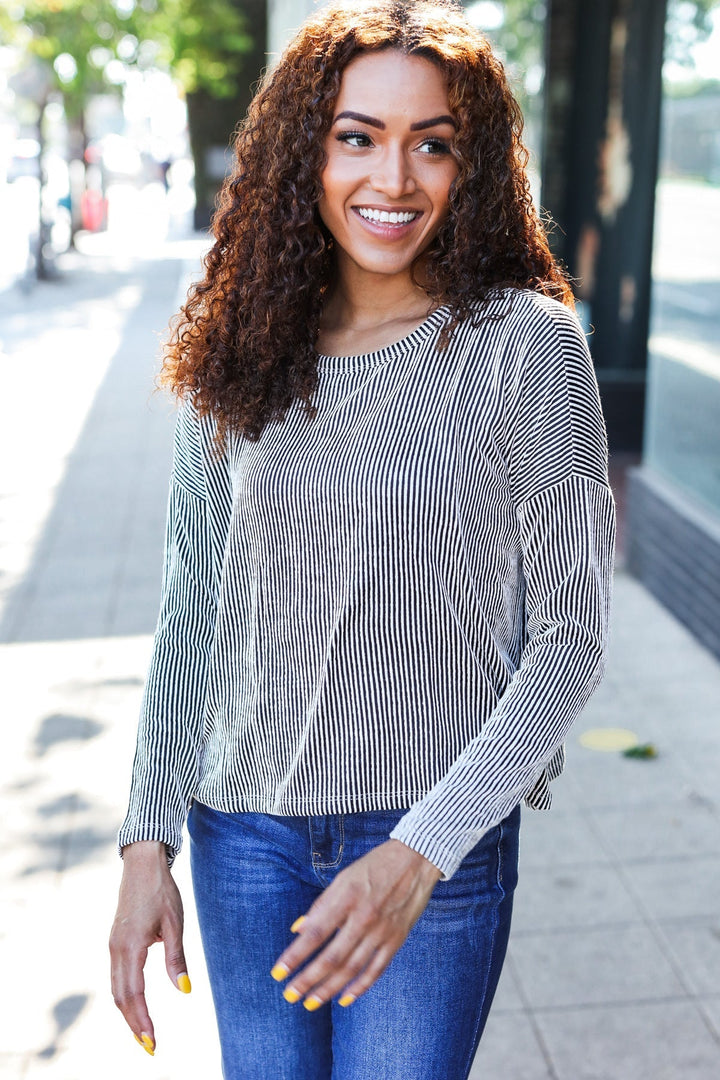 Stilla | Hej Smuk Hud Sweater Dolman Rippet Sort