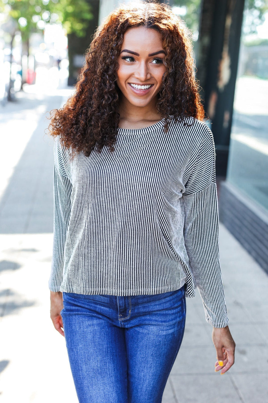 Stilla | Hej Smuk Hud Sweater Dolman Rippet Sort