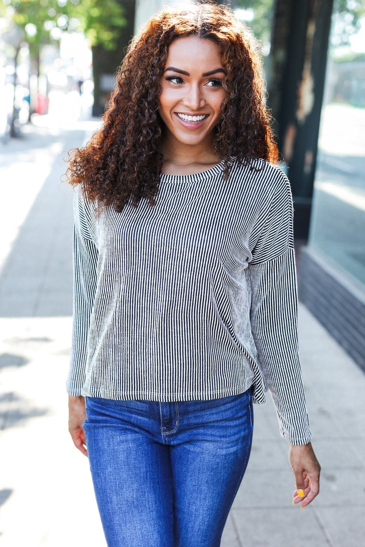 Stilla | Hej Smuk Hud Sweater Dolman Rippet Sort