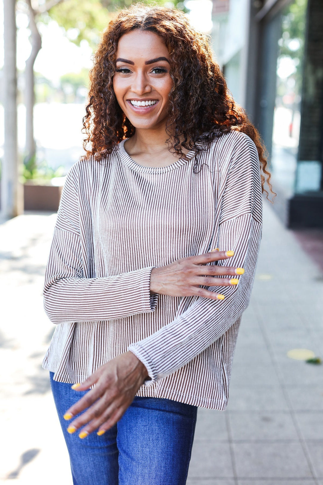Stilla | Hej Smuk Hud Pullover Dolman Ribbede Kamelfarvet