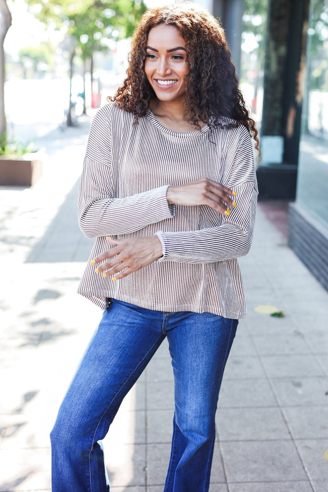 Stilla | Hej Smuk Hud Pullover Dolman Ribbede Kamelfarvet