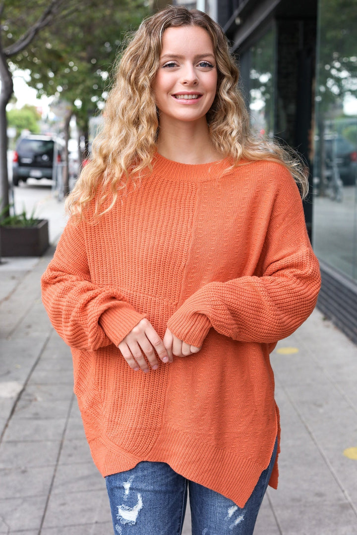 Stilla | Asymmetrisk Sweater i Græskar Efterårsstemning