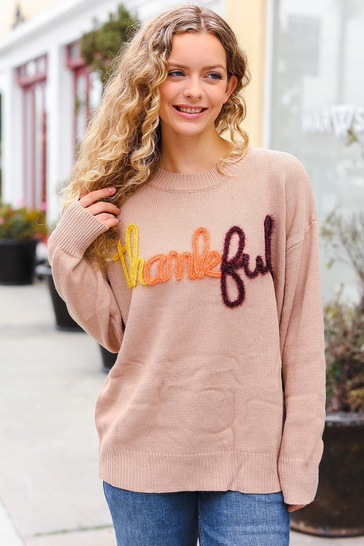 Stilla | Føle Taknemmelighed Pop up Sweatshirt Med Glitrende Broderi Taupe