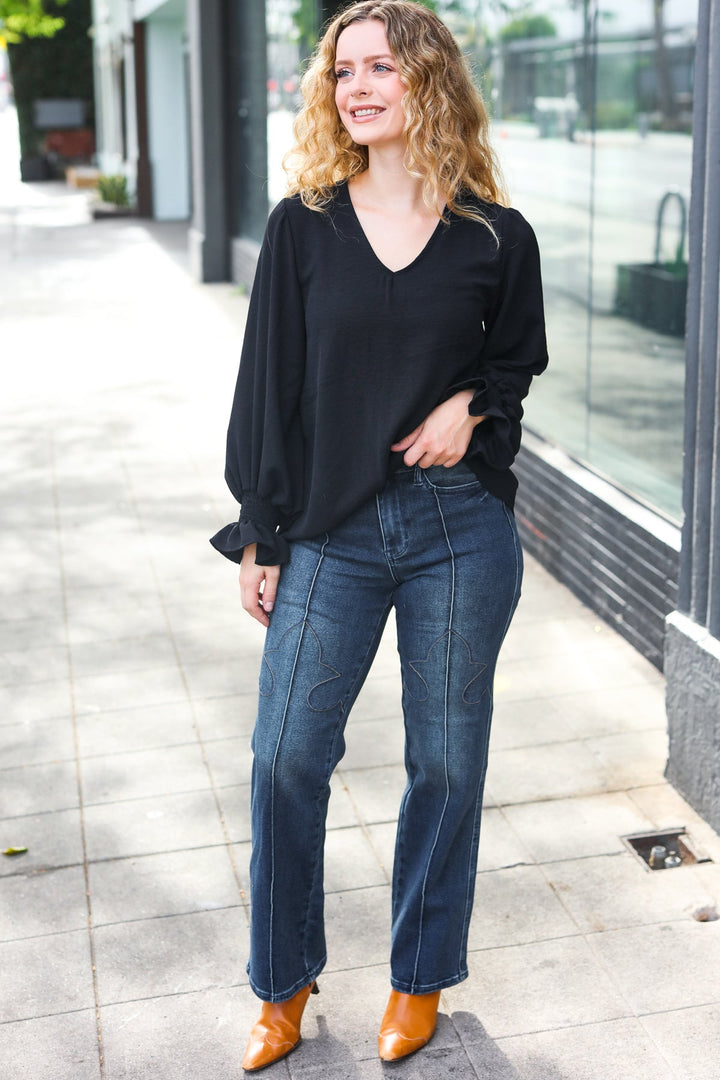 Stilla | Hej Smuk Sort Smock Overdel Med Puffærmer