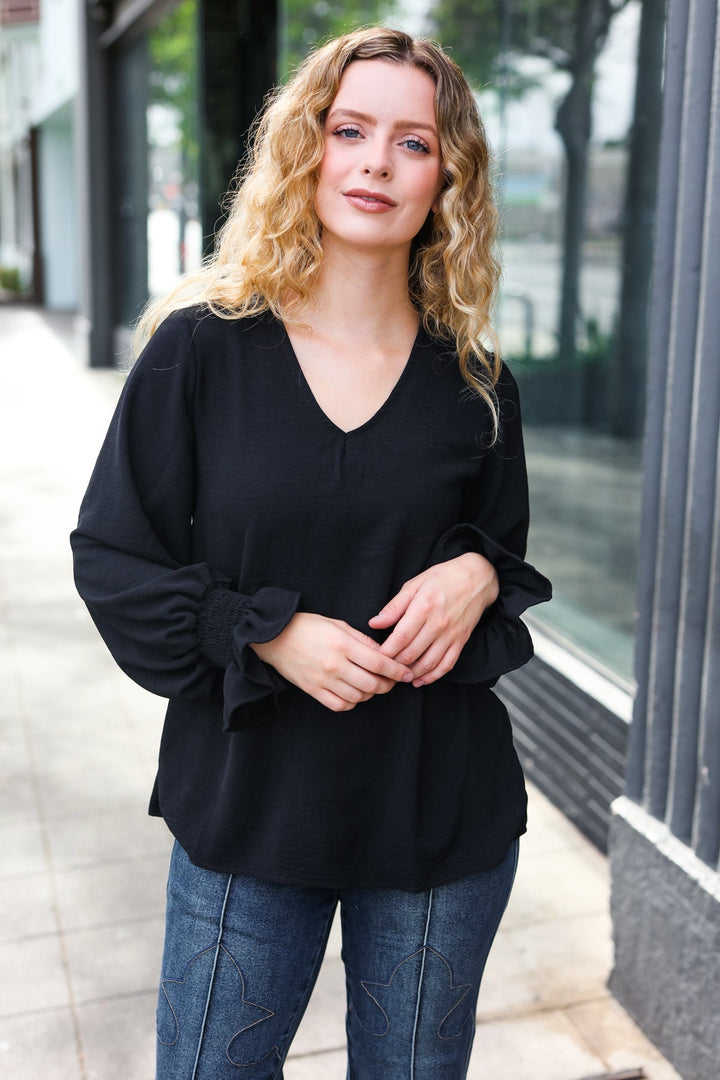 Stilla | Hej Smuk Sort Smock Overdel Med Puffærmer