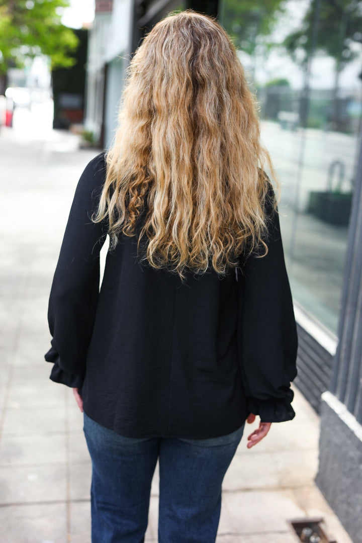 Stilla | Hej Smuk Sort Smock Overdel Med Puffærmer