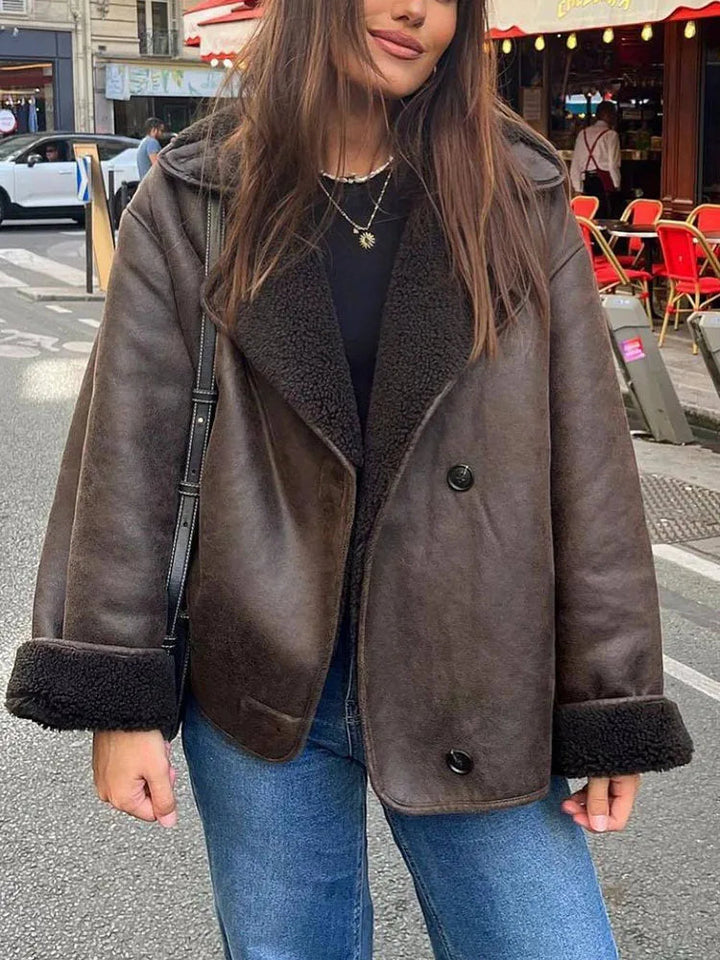 Stilla | Cozy Oversized Fleece-Lined Jakke med Reverskrave