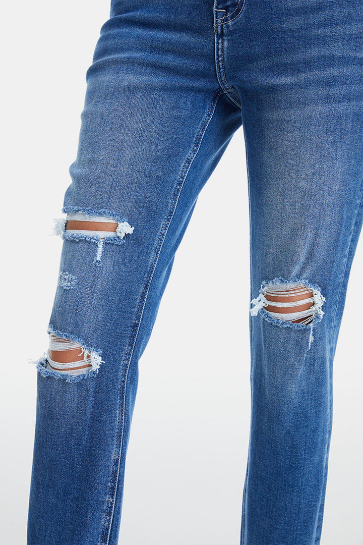 Stilla | Størrelsefulde Distressed Høj Talje Mom Jeans
