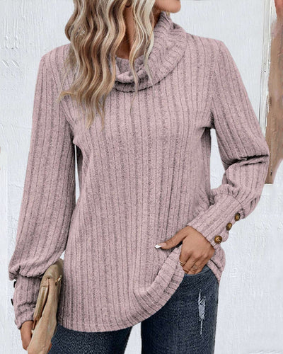 Stilla | Ribben T-shirt med overlapper hals