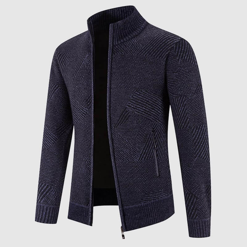 Stilla | Herre geometrisk strik-cardigan-jakke