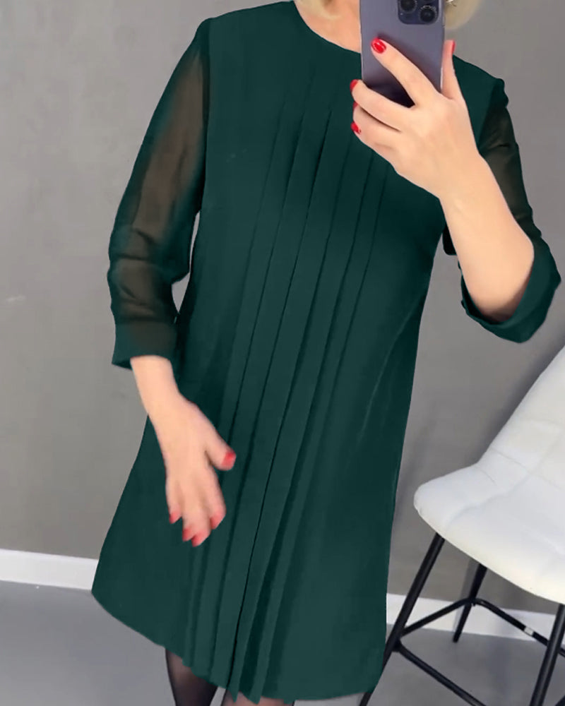 Stilla | Adora Kjole Enkel Med Fald Og Patchwork Net