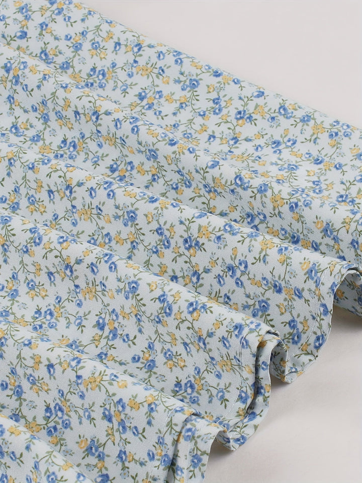 Stilla | Elegant Sommerkjole Midi Kjole Uden Ærmer A-Linie Med Blomstermønster