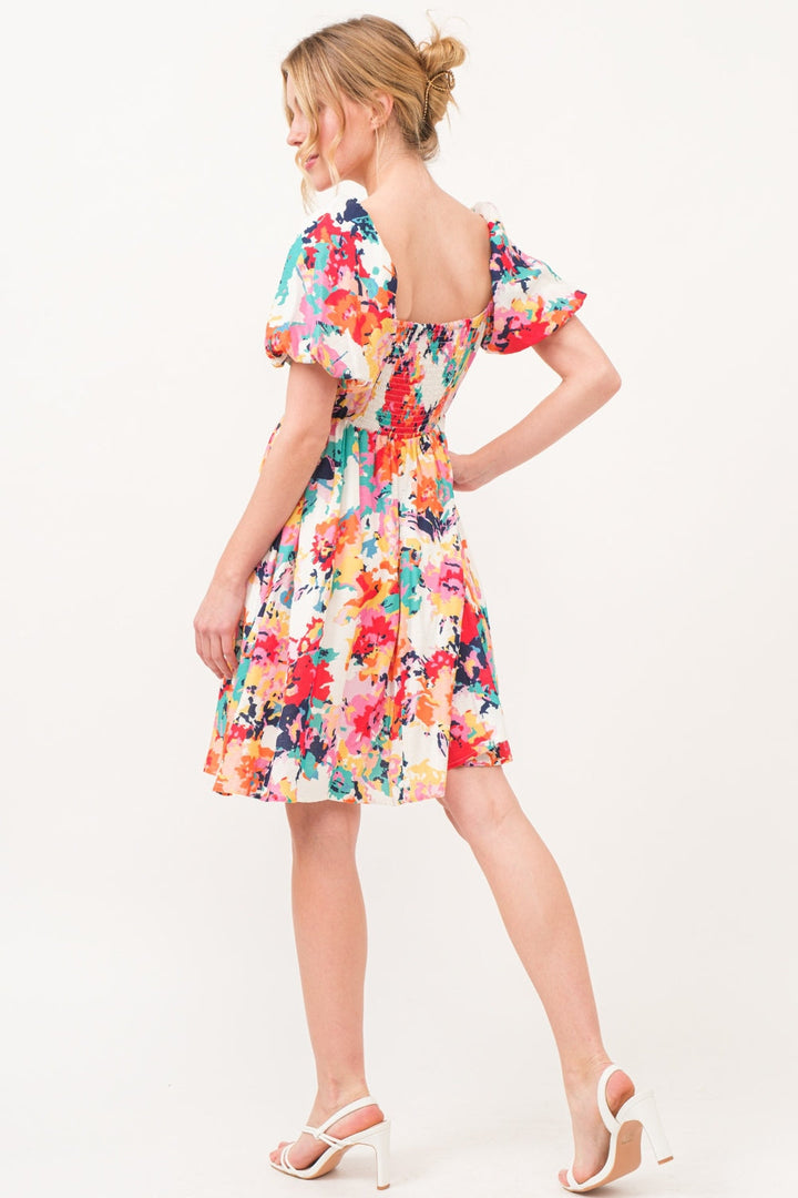 Stilla | The Why Square Neck Puff Sleeve Floral Dress