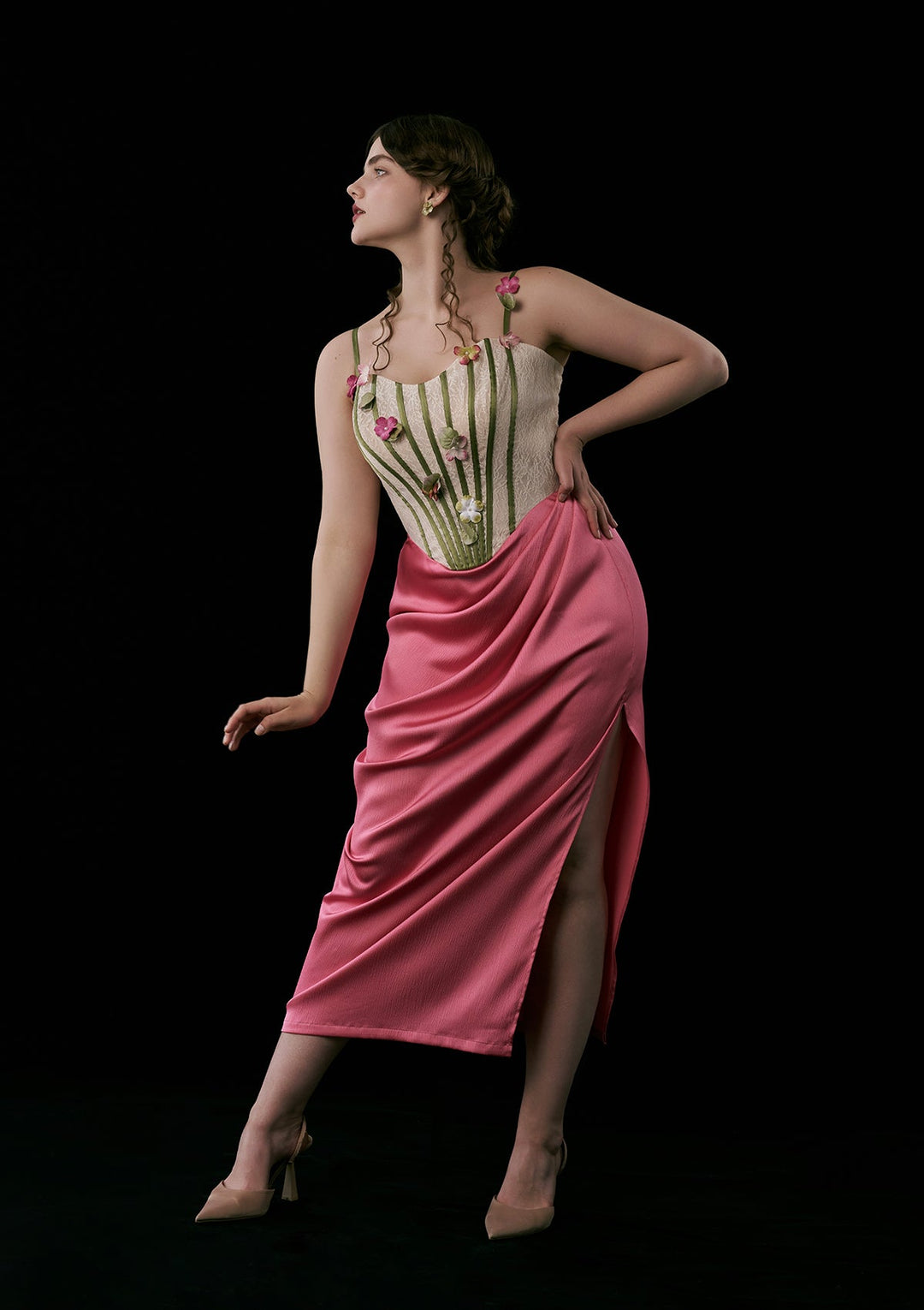 Stilla | Plus Flower Vine Phantom Corset Dress