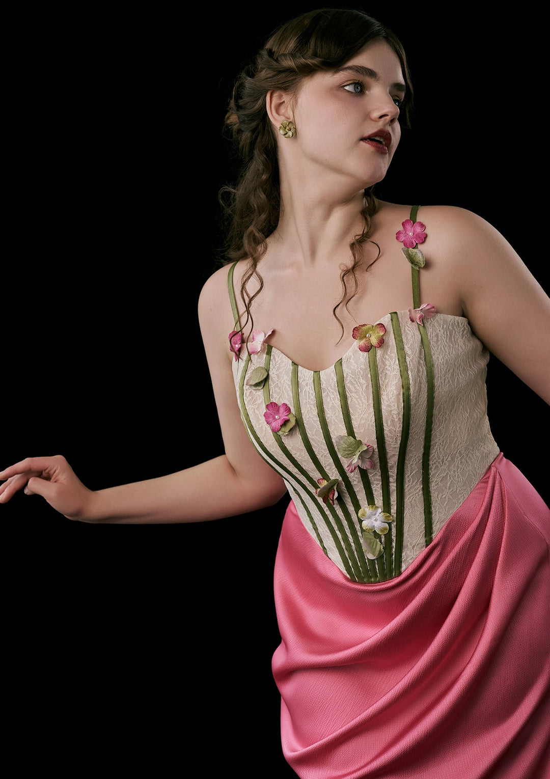 Stilla | Plus Flower Vine Phantom Corset Dress
