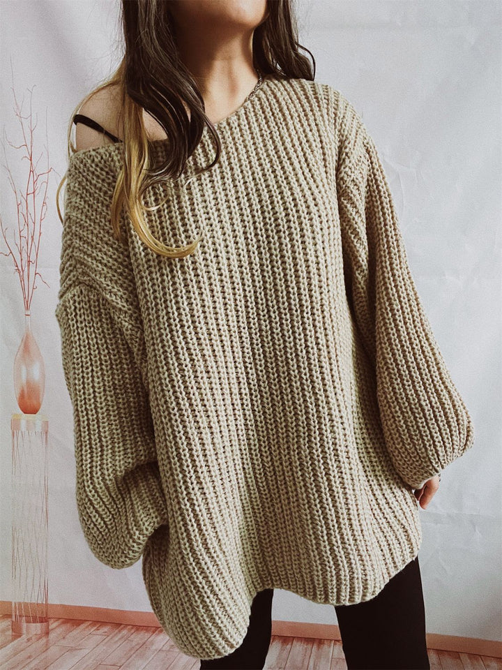 Stilla | Langærmet sweater med bådhals og bælte