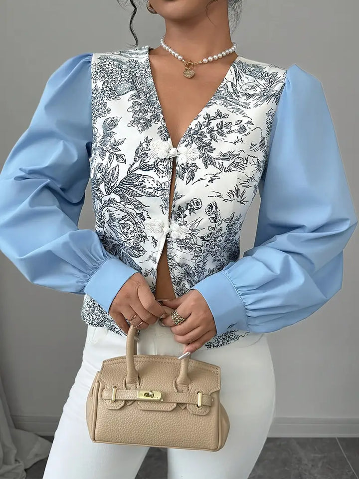 Stilla | Vintage Bomuldsbluse Med Puffærmer
