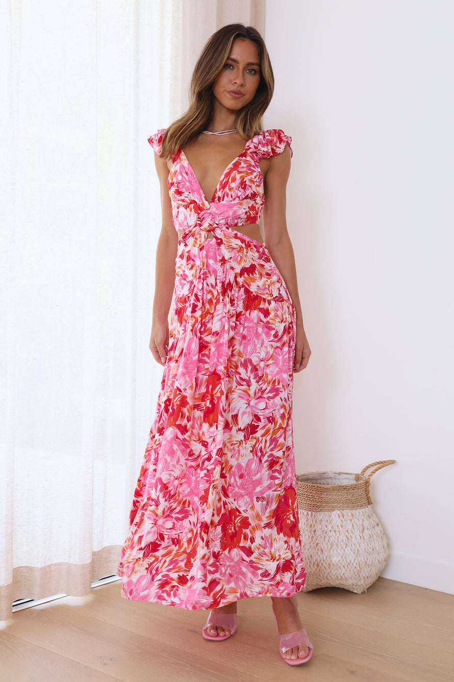 Stilla | Fit Kjole Midi Rosa