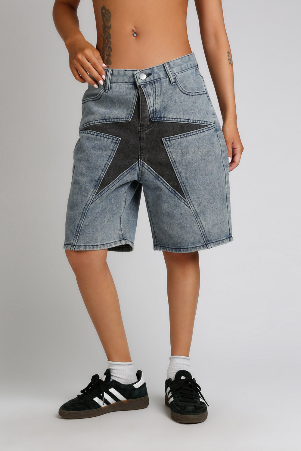 Stilla | Star Patch Denim Jorts