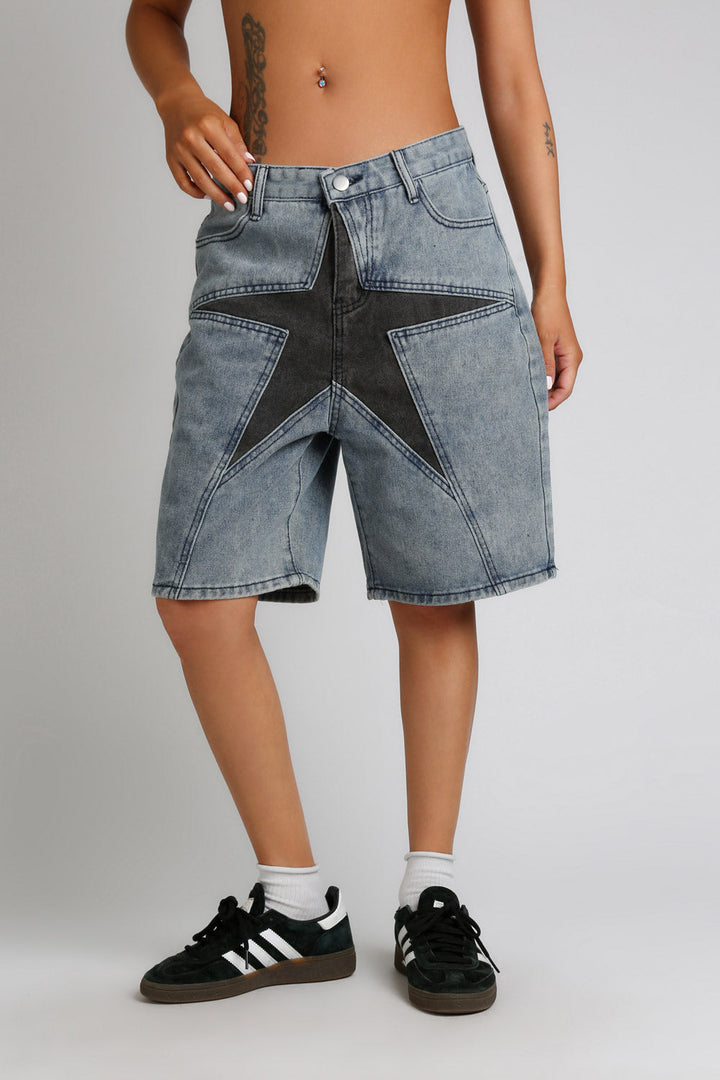 Stilla | Star Patch Denim Jorts