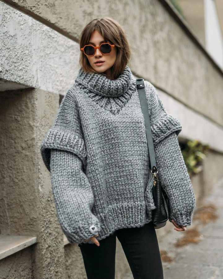 Stilla | Strik Oversize Rullekravepullover til Damer