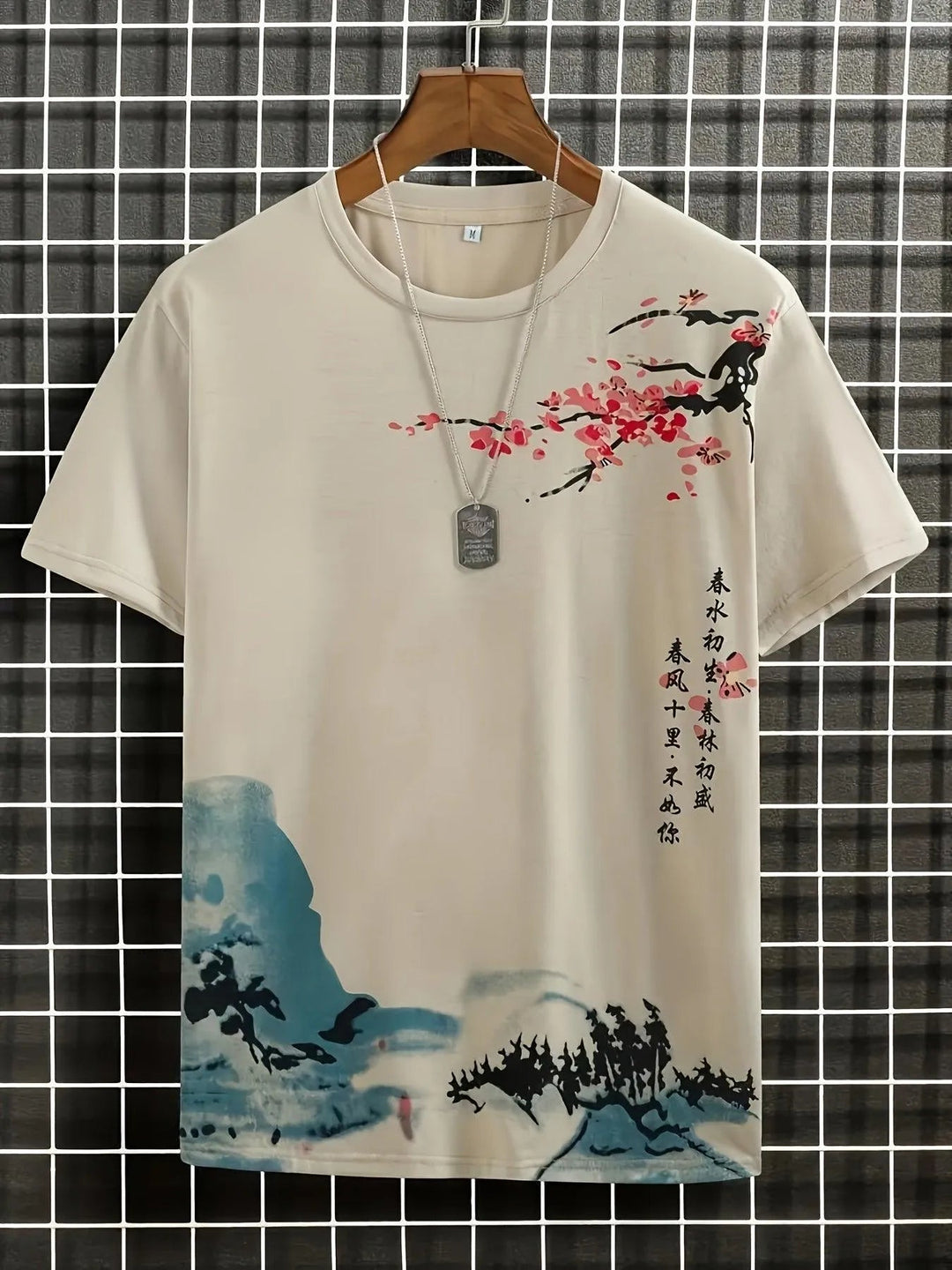 Skovae | Herre T-Shirt Blomster og Bølge Design