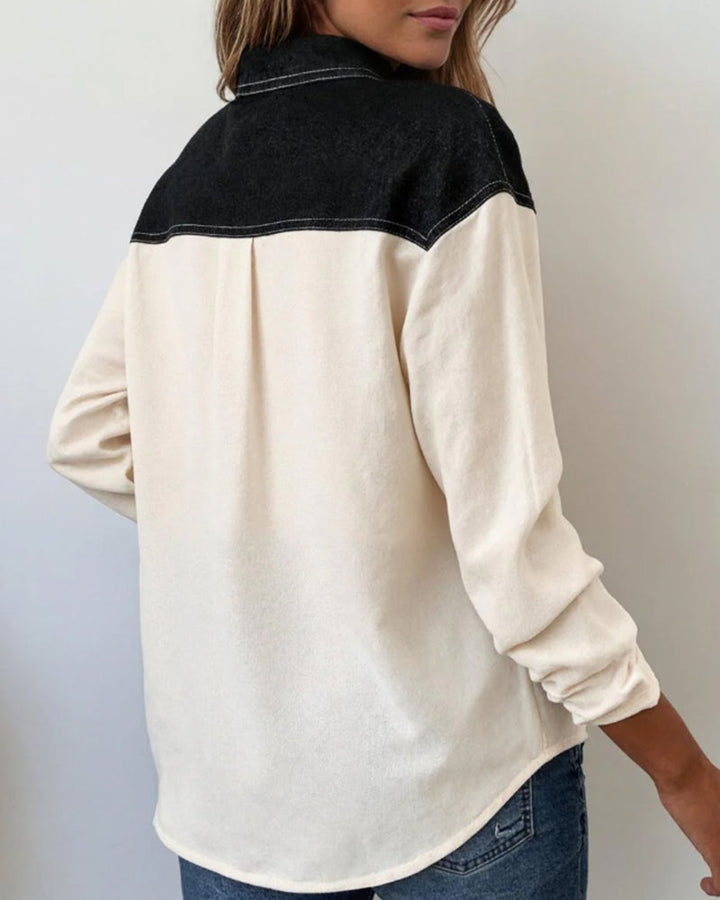 Stilla | Løs Krave Denim Patchwork