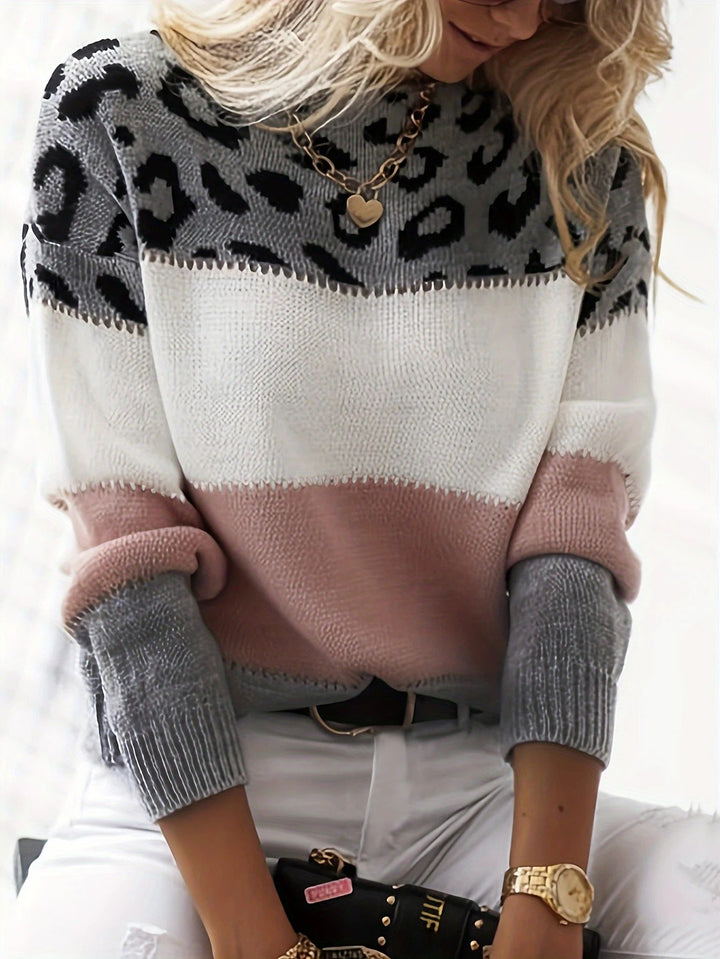 Stilla | Pullover med trendy leopardmønster