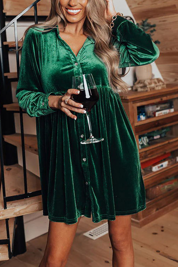 Stilla | Apple Cider Sips Knap Ned Velvet Mini Kjole