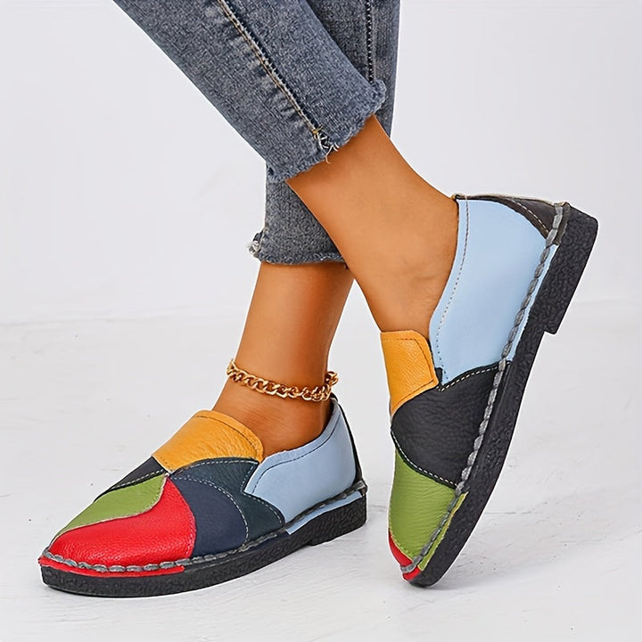 Stilla | Damer Colorblock Loafer Bløde Slip on Sko, Skridsikre Og Komfortable