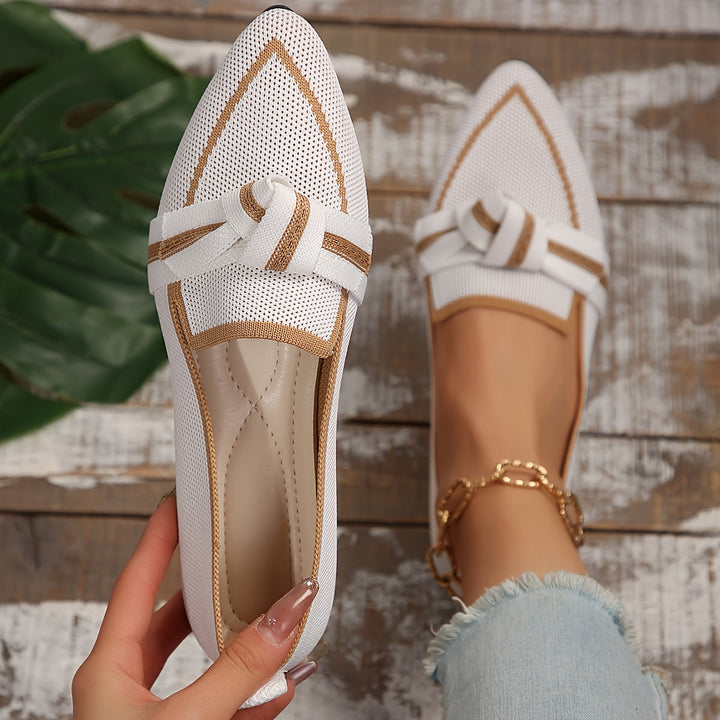 Stilla | Knot Design Flats, Åndbar Ballerina Glidende Med Spidse Tæer