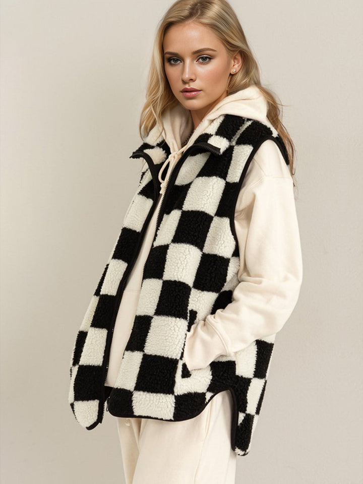 Stilla | Tag Full Size Zip Up Tjekket Veste Kost