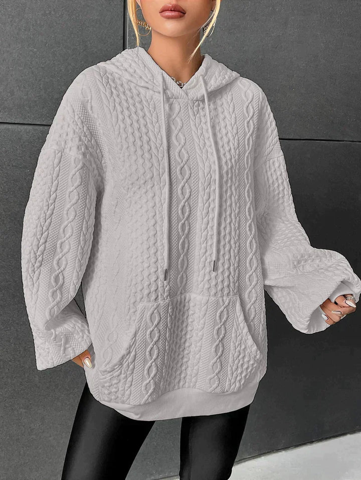 Stilla | Overdimensioneret sweatshirt med hætte og snøre med snøre