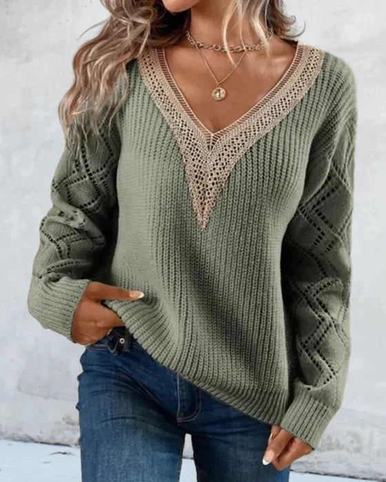 Stilla | Elegant V-udskæring Pullover