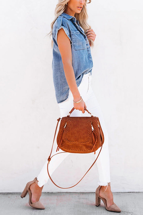 Stilla | Organic Babe Chambray Knap Ned Top