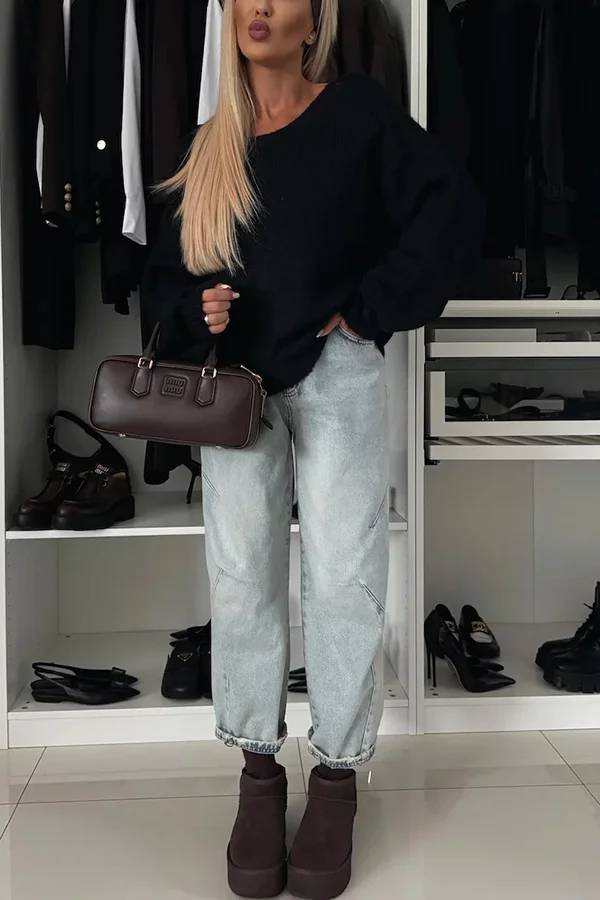 Stilla | Strikpullover med trendy kvaster, leopardmønster og bindebånd