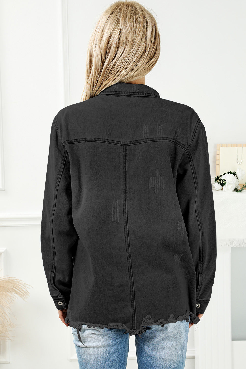 Stilla | Knapper Op Frayed Hem Denim Jakke