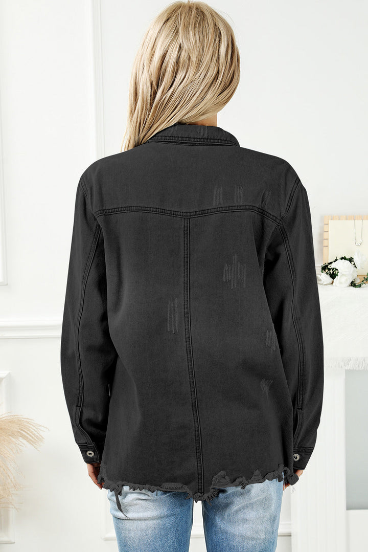 Stilla | Knapper Op Frayed Hem Denim Jakke