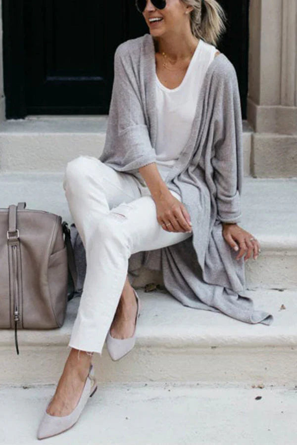 Stilla | Lässig Åben Strikcardigan Til Et Let Look