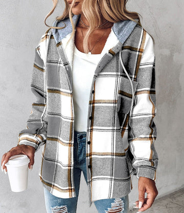 Stilla | Cozy Checked Hoodie med Snøring til Kvinder