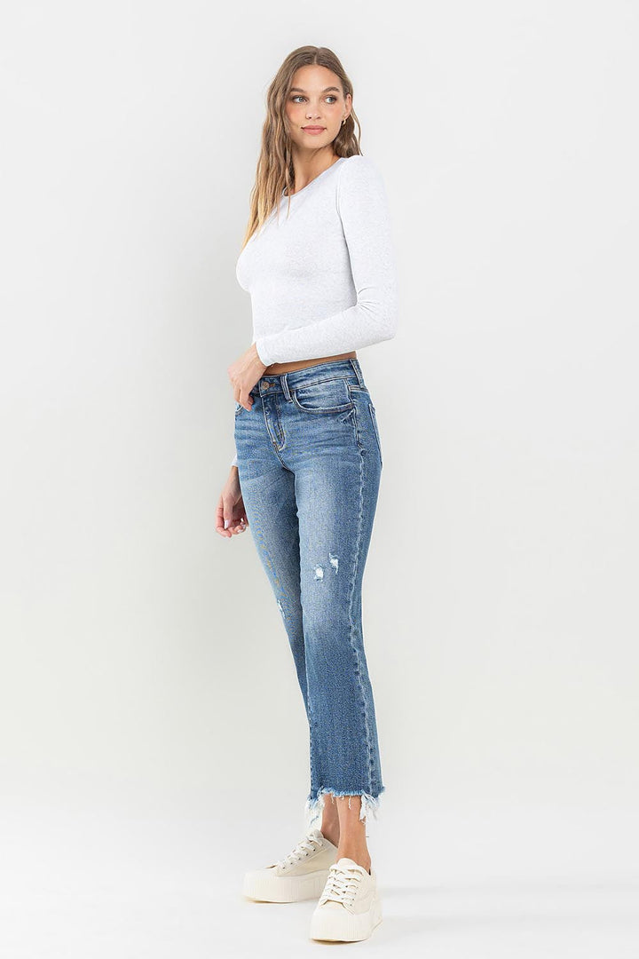 Stilla | Mid Rise Frayed Hem Jeans