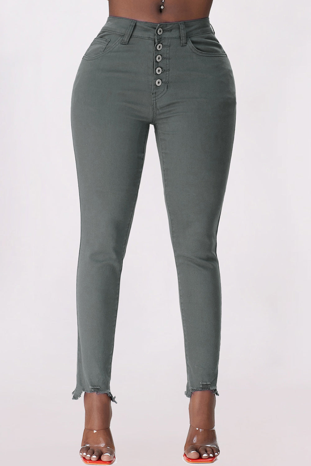 Stilla | Knapper Flue Kante Detalje Skinny Jeans