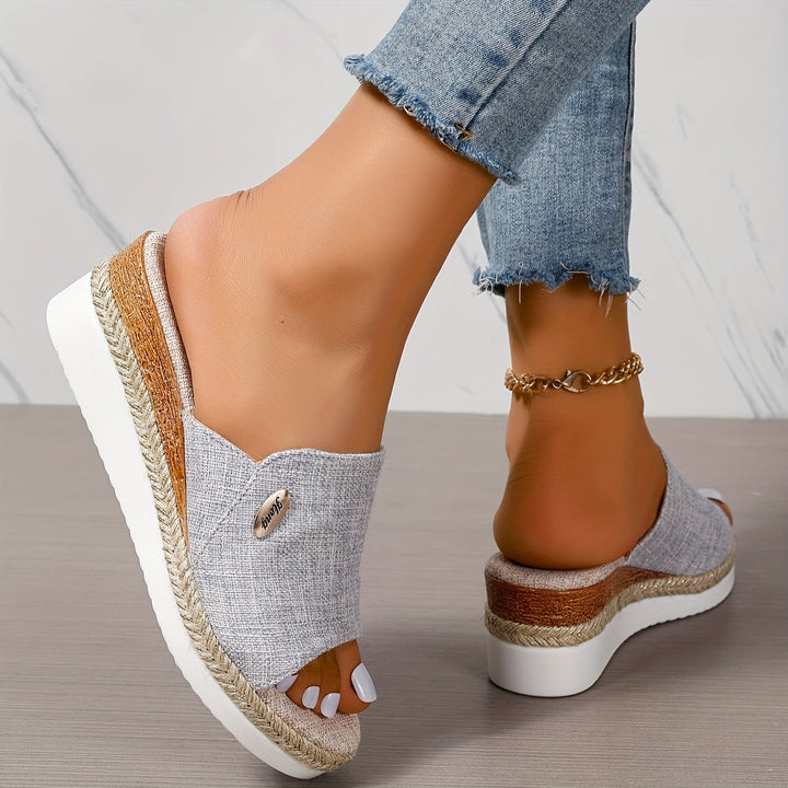 Stilla | Dame Sandaler På Platform Komfortable Slip on Kilehæle Til Sommer