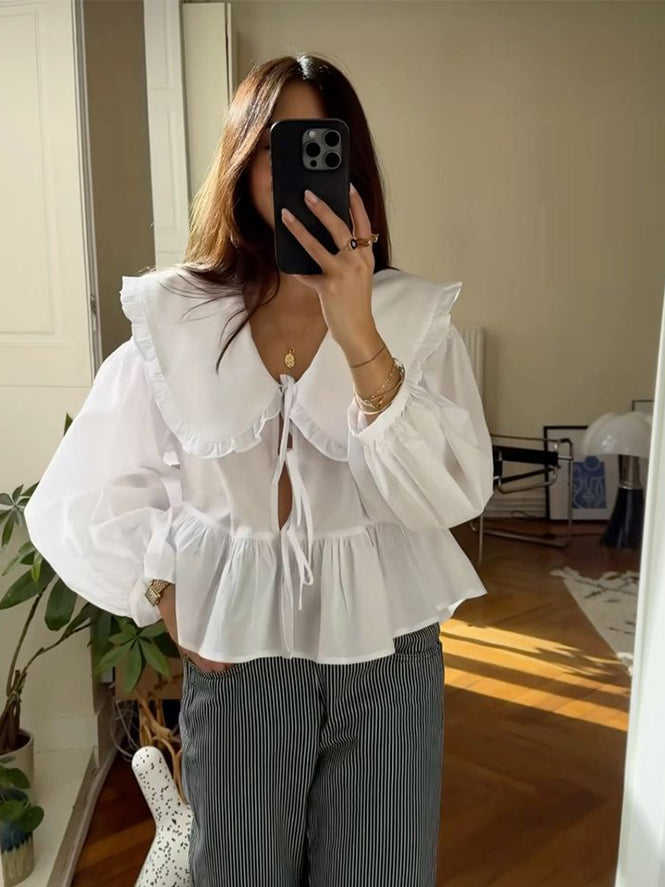 Stilla | Elegante bomulds tanktop med flæser