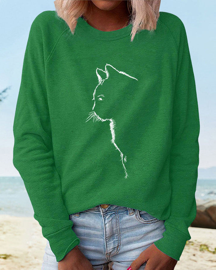 Stilla | Trykt kattepullover